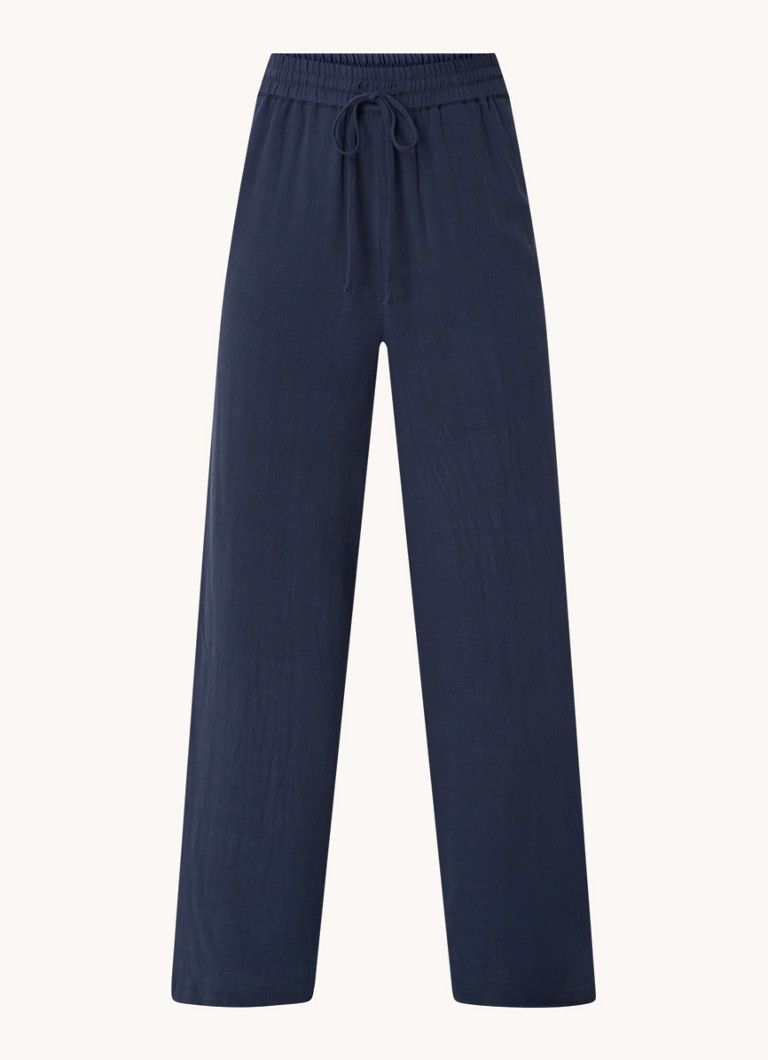 Selected Femme Viva-Gulia Linen Blend High Waist Straight Leg Trousers