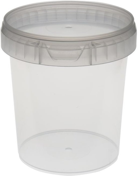 Pack-store.nl Plastic bakjes rond Ã¸118mm 870 ml. Transparant met deksel. 250 stuks