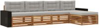 vidaXL - Bank loungeset - 5 zitplekken - Polyester - Naturel en lichtgrijs
