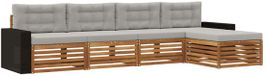vidaXL - Canapé d'angle - 5 places - Polyester - Naturel et gris clair