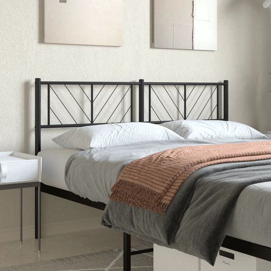 vidaXL Hoofdbord 135 cm metaal zwart