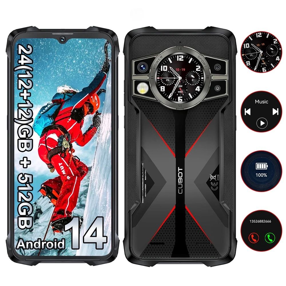 Cubot Kingkong 9 Robuuste Smartphone 24(12+12)GB + 512GB 6.58" 10600mAh (33W) 100MP Dubbel scherm NFC 4G
