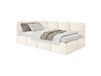 Lit ado 120x200, tête de lit à gauche, matelas, velours crème