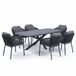 Sayanora Joshua ensemble de salle à manger 7 pièces 240x110xH74 cm anthracite céramique