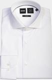 Hugo Boss BOSS Hank slim fit overhemd - popeline - wit - Strijkvriendelijk - Boordmaat: 37