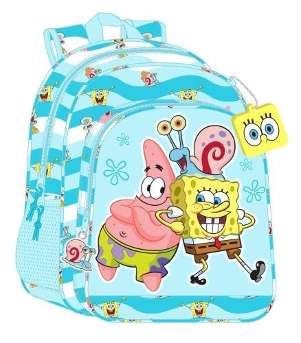 Safta - Rugzak Junior Adapt. Spongebob Stay Positive 32 x 38 x 12 cm, meerkleurig (612291640)