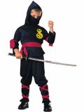 Rubies Ninja verkleed kostuum - zwart - voor kinderen - 5-delig - 104/116