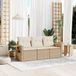 Maison Exclusive - Ensemble de meubles de jardin 3 pièces avec canapé et coussins, beige, en polyrotin