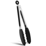Grilltang roestvrij stalen keukentang 26 cm met vergrendeling en hittebestendige siliconen handgreep en punt