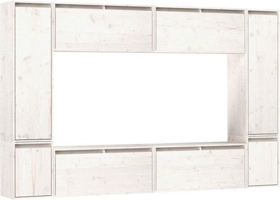 vidaXL Tv-meubelen - Set van 8 - Massief Grenenhout - Wit