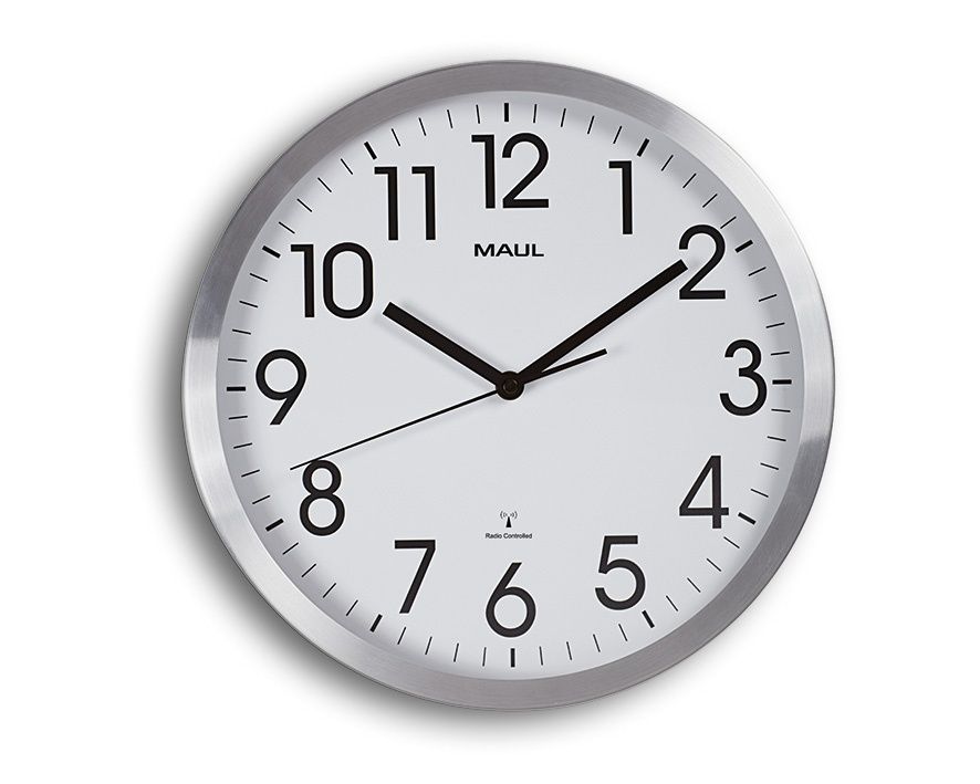 Maul 9063008 Wandklok - 300 mm - Wit/Aluminium