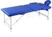 vidaXL Massagetafel met 2 zones inklapbaar aluminum frame blauw