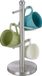 Relaxdays mokkenrek met 6 stangen - 37 x 15 cm - staand - RVS - Zilver