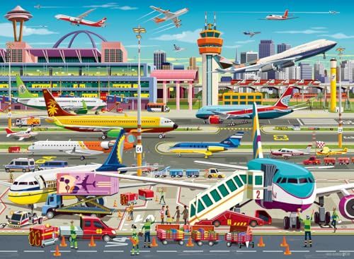 Ravensburger Airport Central - Legpuzzel van 150 stukjes voor kinderen vanaf 7 jaar - Vliegtuigen en luchtvaart