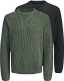 JACK&JONES JJEDOVER KNIT CREW NECK 2PK MP Heren Gebreide truien Zwart M