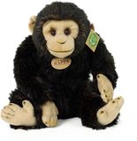 Imp Rappa ECO knuffel aap chimpansee 27 cm - zwart/bruin