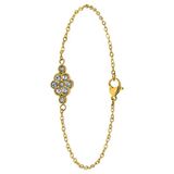 Lucardi Dames Stalen goldplated armband vintage bloem wit