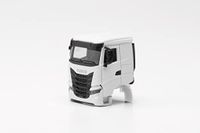 Herpa 085496 Onderdelenservice, cabine Iveco S-Way 2-delig, trouw aan de originele schaal van 1:87, autobouw, decoratie, accessoires voor miniatuurmodellen van kunststof, kleur: wit