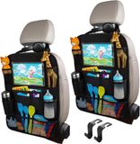 Bol Organisateur de siège auto pour enfants - Protection de dossier - Avec pochette pour tablette - Tissu Oxford - Convient au dossier de siège auto - 2 pièces - 41 x 61 cm.