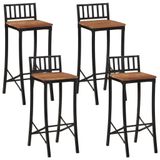 VidaXL Barstoelen 4 st massief gerecycled hout
