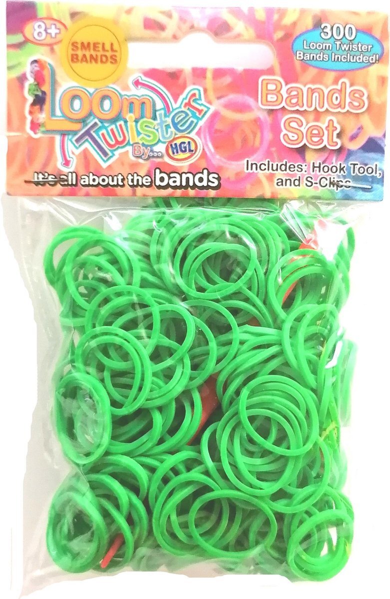 Loom twister Loombands Met Geur Junior Groen 300-delig