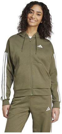 Adidas Essentials 3 Stripes Fleece Sweatshirt Met Rits Groen XS / Regular Vrouw