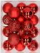 Kaemingk B.V. 37x pièces boules de Noël en plastique rouge 6 cm