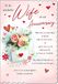 Piccadilly Greetings Piccadilly 9" x 6" - (A20222) Vrouw Jubileumkaart - Harten en Rozen, Wit