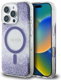 Guess Étui TPU pour iPhone 16 Pro pour MagSafe Résine Dessous Paillettes