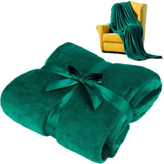 Teesa Polarfleece Deken - 200x220 cm - Groen - Oeko-Tex