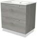 Maxaro Badkamermeubel 70cm Modulo Grijs Eiken 2 Lades Vlak Wastafel Keramiek