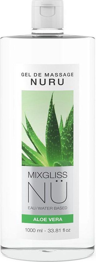 Mixgliss NU Aloe Vera 2-in-1 Massagegel en Glijmiddel op Waterbasis 1.000 ml