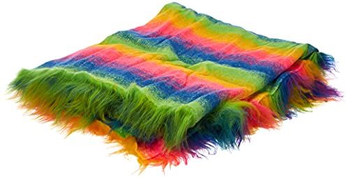 CRS Fur Fabrics Long Pile Fun Faux Fur Fabric - Rainbow Mix, 1Mtr - 150cmx100cm