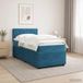 Prolenta Maison Exclusive Lit boxspring avec matelas et tête de lit bleu, dimensions 90 x 190 cm, revêtement en velours