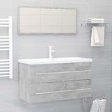 Prolenta Maison Exclusive - Ensemble de meubles de salle de bain 2 pièces, gris béton, matériau dérivé du bois