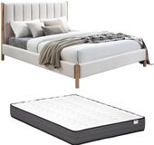 Vente-unique Bedframe stof ivoor 180 x 200 cm