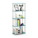 Furinno 5 niveaus multifunctionele plank met vierkante buizen, hout, lichtblauw/wit, 29,46 x 59,94 x 145,8 cm