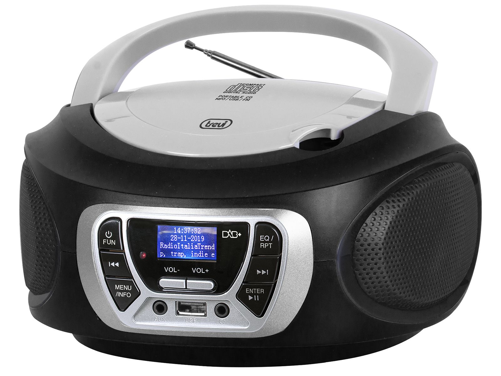 Trevi CMP 510 DAB - Draagbare DAB Radio met CD/MP3 Speler - Zwart