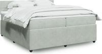 Maison Exclusive - Boxspringbed met matras, lichtgrijs, 200x200 cm, fluweel