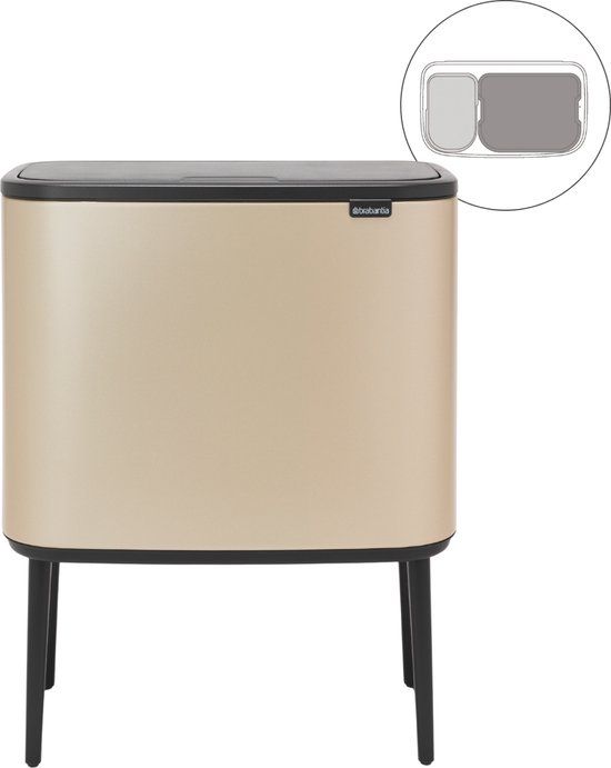 Brabantia Bo Touch Bin Prullenbak - 34 liter - Metallic Gold