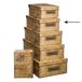 5Five Opbergdoos/box - 2x - houtkleur - L36 x B24.5 x H12.5 cm - Stevig karton - Woodybox