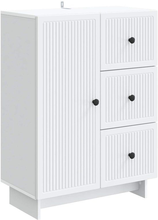 vidaXL Dressoir Wit 66 x 34,5 x 90 cm Bewerkt hout