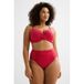 BEACHWAVE Curve high waist bikinibroekje met lurex en textuur rood