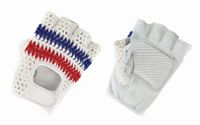 AGU Classic - Fietshandschoenen - Unisex - Vingerloos - Geitenleer - Schuimvulling - Polyester breiwerk - Klittenbandsluiting - Wit - XS