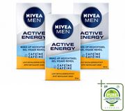 NIVEA MEN 3 x Active Energy Wake-up Gel pour le visage avec caféine - 50 ml