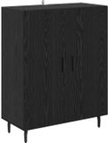 vidaXL Dressoir Zwart Eiken 69,5 x 34 x 90 cm Bewerkt Hout