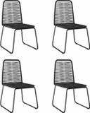 vidaXL Tuinstoelen 4 stuks poly rattan zwart