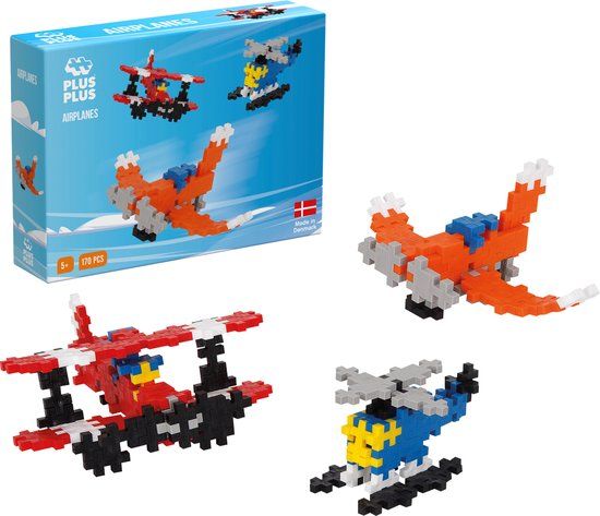Plus-Plus - Basic Vliegtuigen - Constructiespeelgoed - 170 Delige Bouwset - Vanaf 5 Jaar