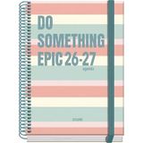 Dohe - Schoolagenda 2026 2027 - September tot Juni, Weekoverzicht, A5 (15x21 cm), Hardcover, Spiraalbinding en Elastiek, 2 Pagina’s Stickers, Spaans en Engels - Epic