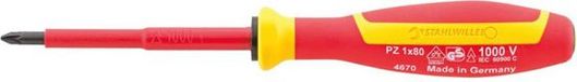 Stahlwille 4670 VDE 0 VDE POZIDRIV-SCHRAUBENDREHER MIT DRALL-GRIFF 46703000 Tournevis cruciforme 0